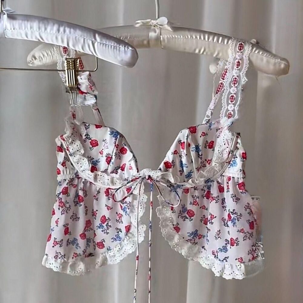 For Love & Lemons Ditsy Day - Cropped Bra Top + Skirt | Small | NWT - Picture 4 of 7